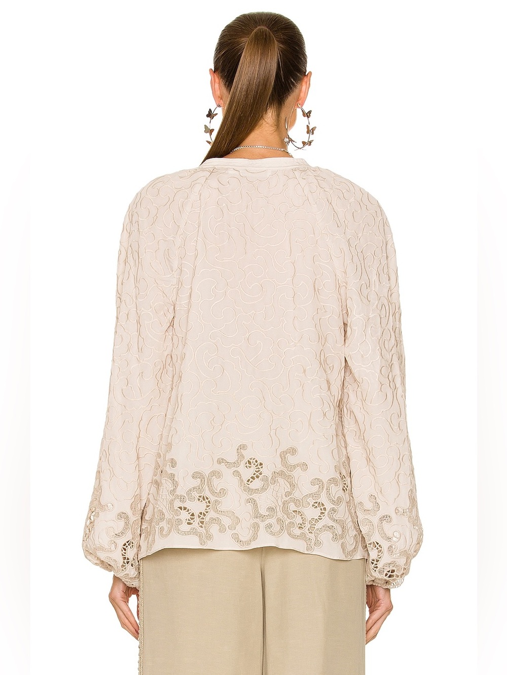 Jonathan Simkhai Jaid Embroidered Eyelet Blouse Size XS NEW Chantilly - Picture 4 of 10